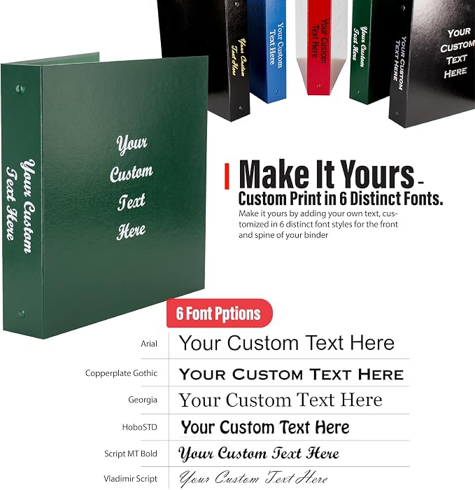 Personalized Custom Binder with Custom Tabs – 3-Ring Portfolio, 4/5/6 Cut Tab Options, Durable Organizer for Office, School, or Home