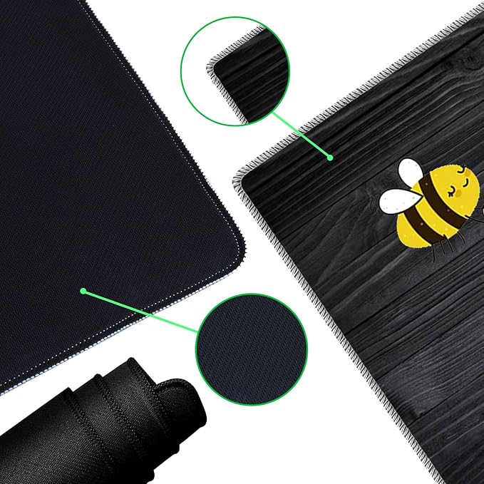 Desk Large Protective Mat, Smooth Surface Mousepad, Waterproof Non-Slip Desk Mat, 31.5x11.8 in Sewn Edge Office/Home Desk Mat, Sunflower