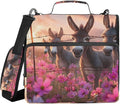 ALAZA Zipper Binder 3 Ring Donkeys Flowersea Animal Binder Organizer with Zipper and Shoulder Strap Large Capacity Multi-Pocket Trapper Keeper File Folder for Office Supplies