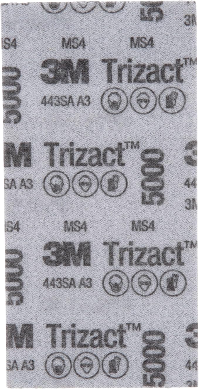 3M Trizact Hookit Foam Sheets, 30289, 2-3/4 in x 5 1/2 in, 5000+ Grade | 15 Sheets, Paint Finishing, Automotive Sanding, Sand Scratches; Blend Panels