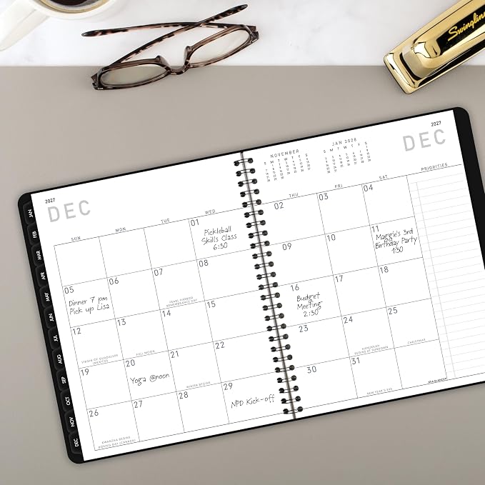 AT-A-GLANCE 2027 Planner, Weekly & Monthly, 7" x 8.75", Contemporary Lite, Black (7054XL0527)