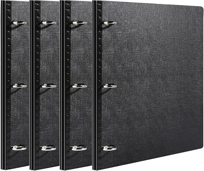 WOT I 4-Pack Telescoping 3 Ring Binder(0.75"), Expandable Flexible Binder - Patented Design for Easy Portability, Holds 8.5"x11" Paper, for School, Office&Home Organization, Black