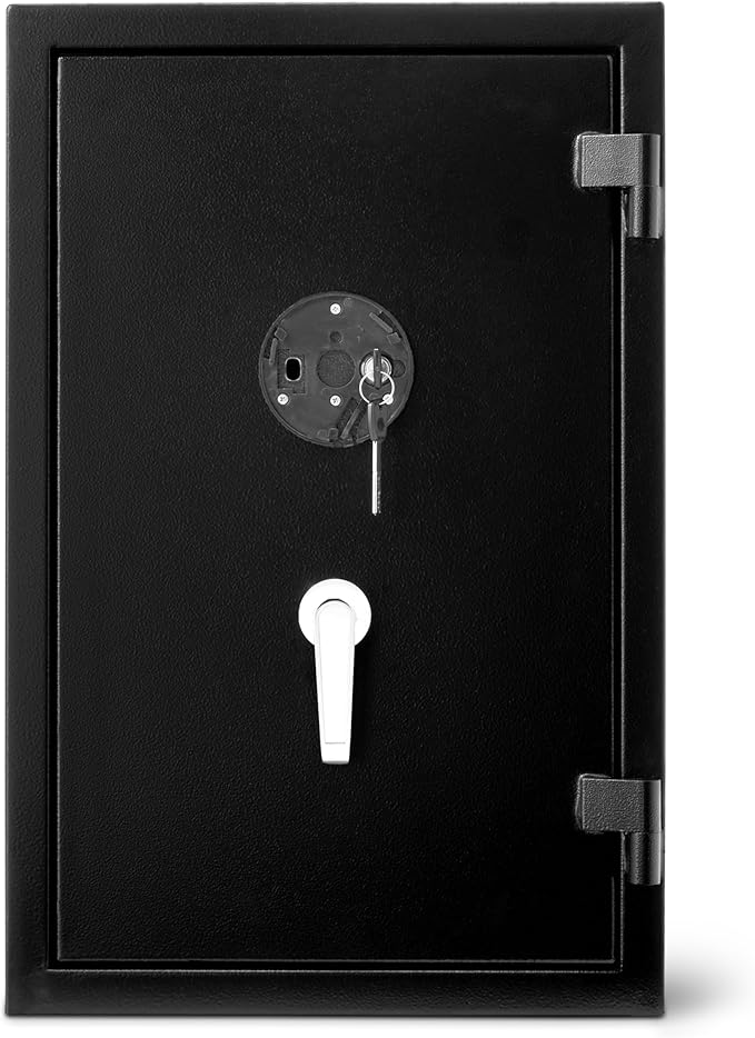 Amazon Basics Fire Resistant Security Safe with Electronic Keypad, Anti-Theft Protection for Important Documents and Valuables, 2.1 Cubic Feet, 16.93" W x 13.8" D x 25.98" H, Black