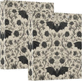Gothic Bat Round Ring Binders Floral (2) 1.5 Inch 3 Ring Binder with Clipboard Holds 200 Sheets Office Home School