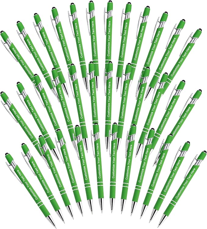 Qingxily Custom Pens - 300 Pcs, Personalized with Free Engraving - Colorful Pens 36 Pcs (36 Pen incl.)