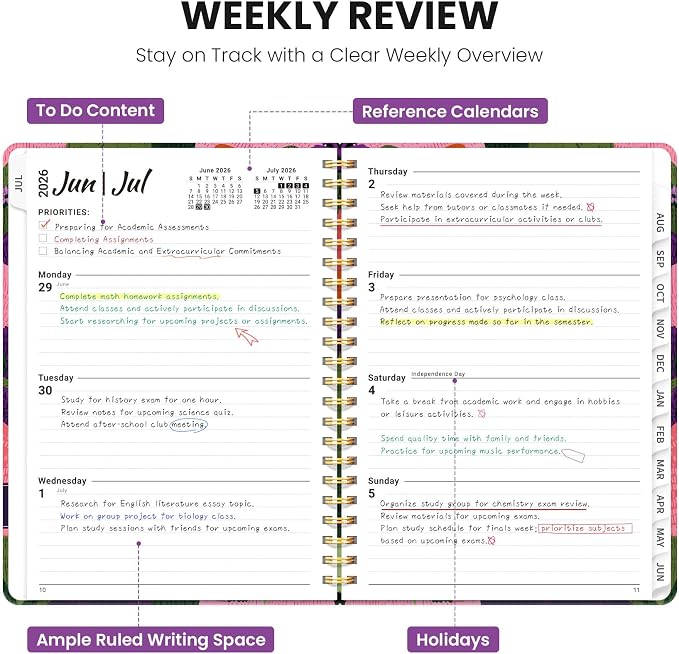 ZOTIA Planner 2026-2027 Weekly & Monthly Calendar Planner Jul 2026-Jun 2027