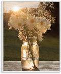'Warm Meadow Daisies in Jar'| Framed Giclee Art | Stupell Industries | White, 16 x 20 Inches, Easy to Hang and Sturdy, Made in USA, by Lori Deiter
