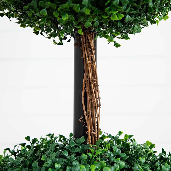 Nearly Natural 6ft. Artificial Triple Ball Boxwood Topiary Tree (Indoor/Outdoor)