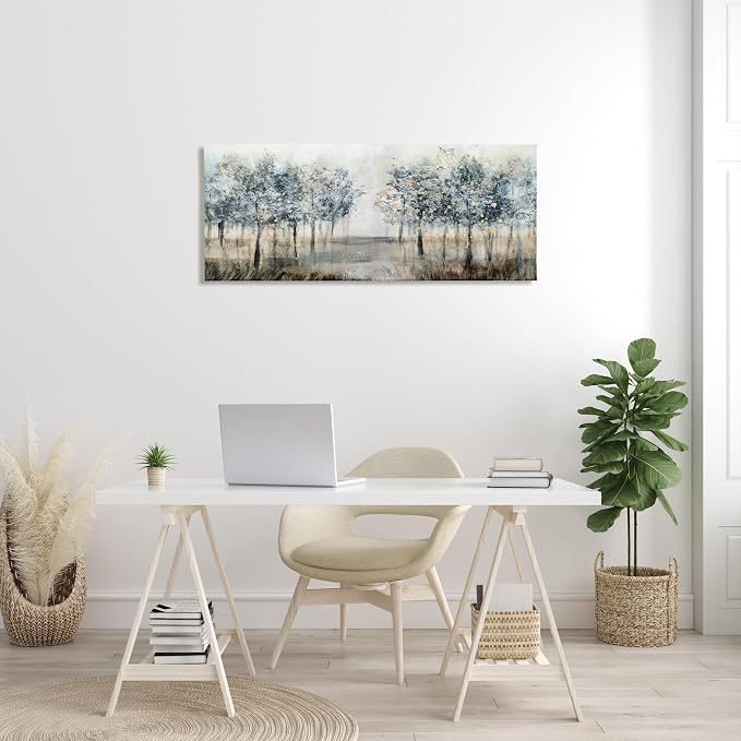Modern Tree Grove Landscape, 20 x 48 Inch Canvas Wall Art | Stupell Industries · By Nina Blue · Ready to hang · Nature inspired decor for living room or office · Made in USA
