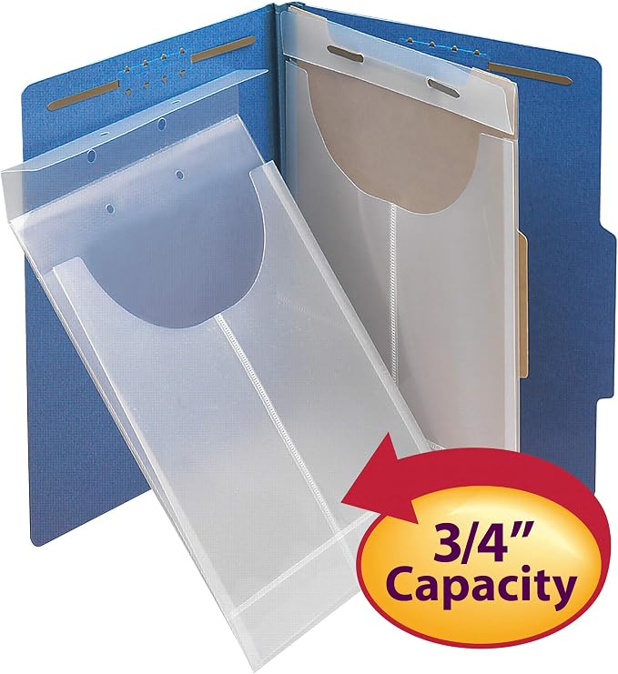 Smead Poly File Retention Jacket, 3/4" Expansion, Letter/Legal, Clear, 24 per Box (68191) (Pack of 10)
