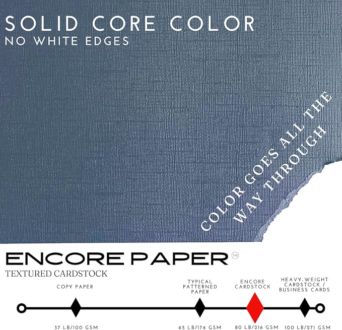 Gray Blue—12x12 Textured Cardstock | 80lb Textured Blue Scrapbook Paper | Premium Cardstock for Cricut Cutting | 25 Sheets