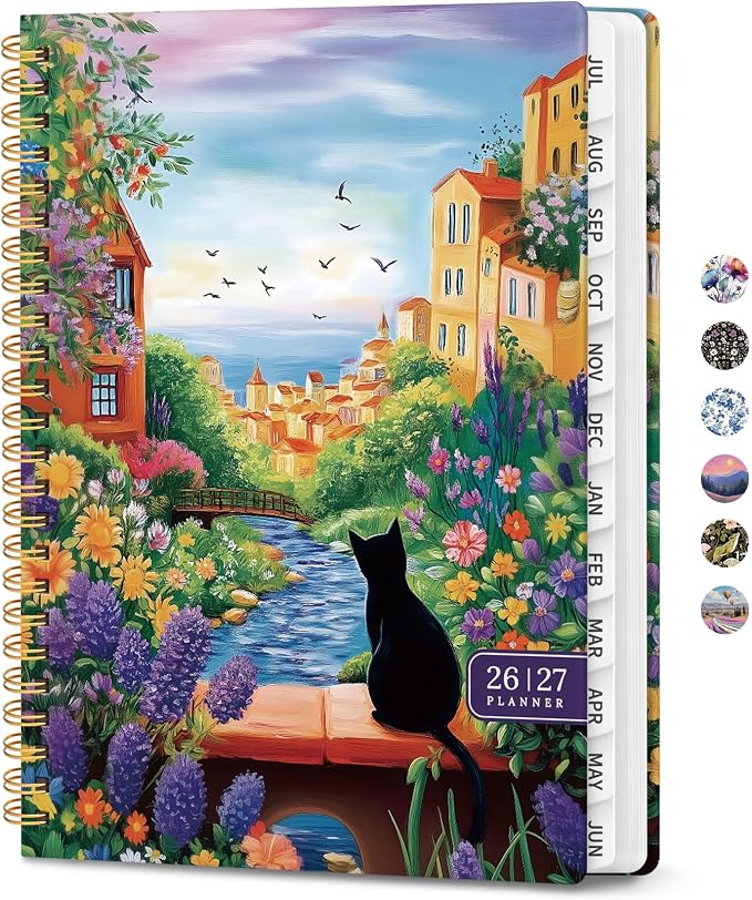 ZOTIA Academic Planner 2026-2027, Monthly & Weekly Jul 2026-Jun 2027 | Hillside Reverie, 6.3" x 8.5" Calendar Planner for Women, Hardcover Pretty Organizer for Women, School Office Home Supplies