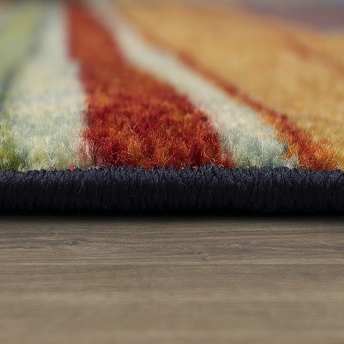 Mohawk Home Rainbow Stripe 2' 6" x 3' 10" Area Rug - Multicolor - Perfect for Living Room, Dining Room, Office