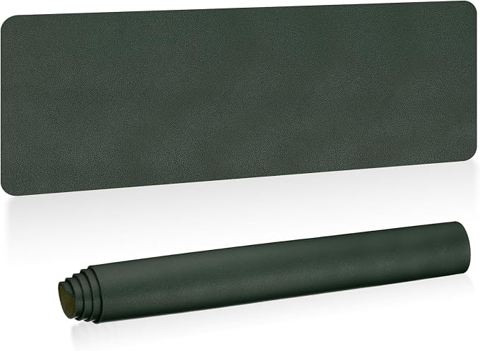 Patikil Desk Mat, 55"x17" Non-Slip Waterproof PU Leather Desktop Protector Cover, Dual Sided, Dark Green