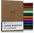 Gallery Leather Large Monthly Planner 2026-2027 Floral Espresso