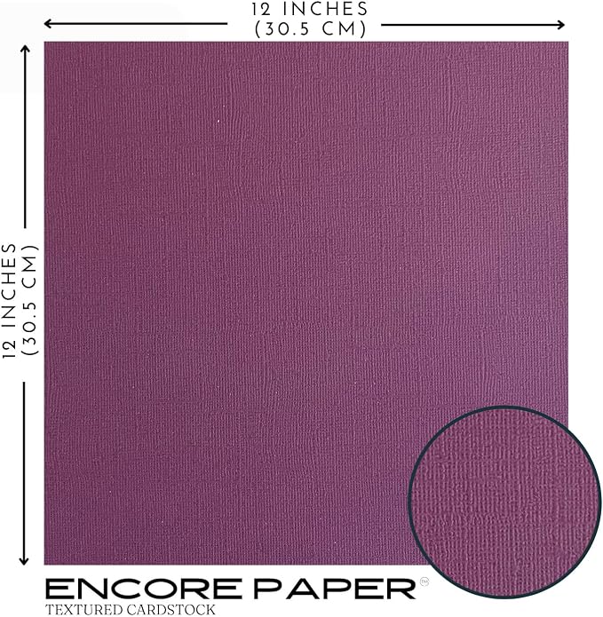 Dusty Purple—12x12 Textured Cardstock | 80lb Textured Purple Scrapbook Paper | Premium Cardstock for Cricut Cutting | 25 Sheets