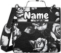 Custom Black and White Roses 3 Ring Binder Bag 1.5 inch Personalized Name Binder Organizer 500 Sheet Documents Storage for School Office