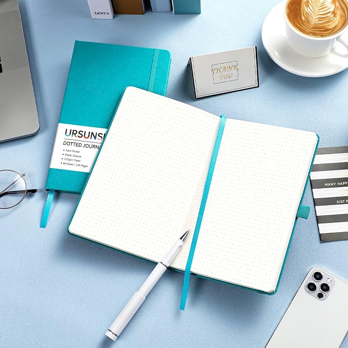 Dotted Journal/Notebook - Dot Grid Hard Cover Notebook, 5.3'' x 8.26''