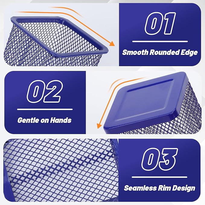 Segarty Pen Cup Holder, 6 Pack Square Dark Blue Pen Holder for Desk, Cute Metal Mesh Pencil Cups Container Marker Organizer Set for Office Supply, School Classroom, Home Desktop, Makeup Brush Storage