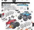 Truck Racing Car Flag Pencil Pouch for 3 Ring Binder, 2 Pack Waterproof Pencil Bags Clear Window Pencil Case Zipper School Office Supplies