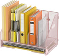 Docnest Mesh Desk File Organizer, 5 Vertical Compartment Box Sorter, Pink | Features 4 removable middle dividers for custom spacing and a bottom letter tray to hold paper, mail, and documents