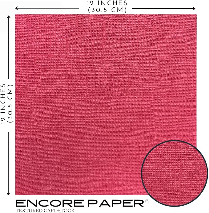 Vermillion—12x12 Textured Cardstock | 80lb Textured Red Scrapbook Paper | Premium Cardstock for Cricut Cutting | 25 Sheets