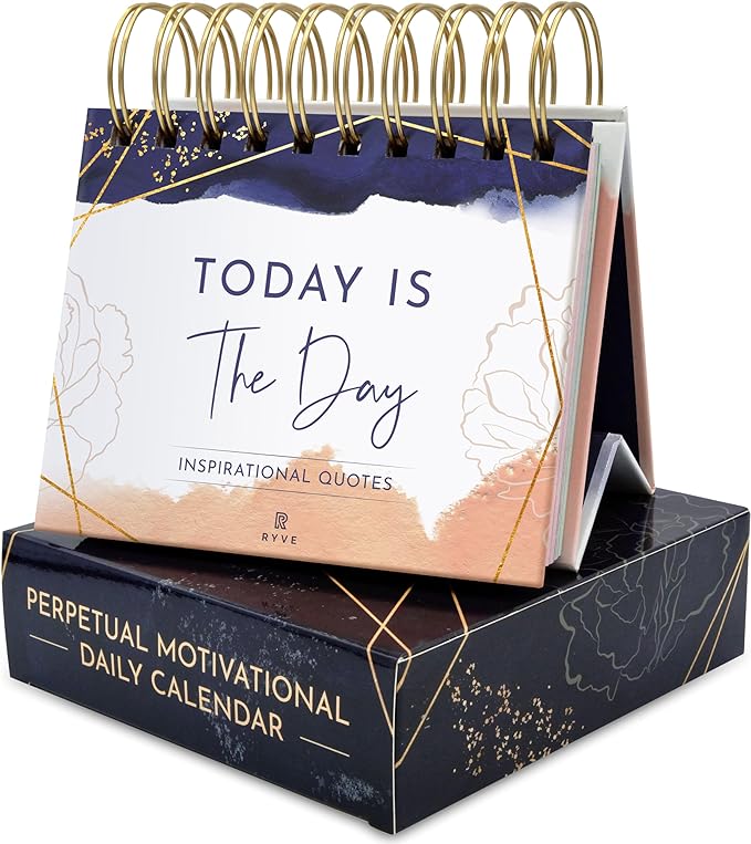 Motivational Desk Flip Calendar with 366 Daily Affirmations, Gift for Women | Inspirational Perpetual Desk Calendar, Daily Motivational Quotes, Positive Affirmations, Reflection Prompts, Office Decor