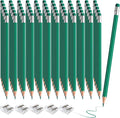 60 PCS Green Pencils Erasable Colored Pencils with Eraser Pre-Sharpened 2 HB for Checking, Grading, Tests & Office/School Supplies (Green)