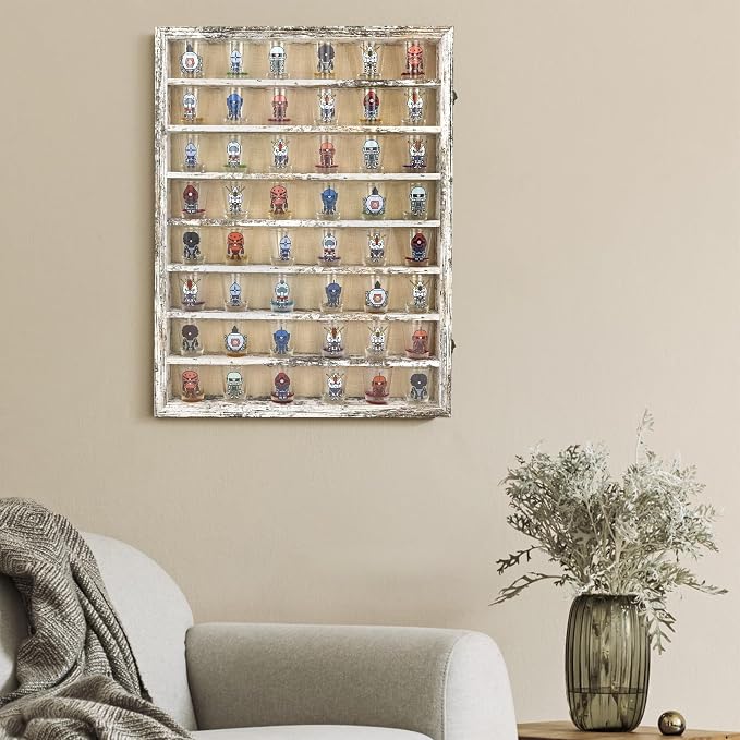 FramePro Shadow Box Frame Display Case 18x24 with Removable Shelves, Deep Memory Box Trinket Knick Knack Shelf Cabinet for Collector, Keepsake Coins Military Medals Wedding Flowers White