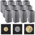 192 Pcs Plastic Coin Holders with 5 Sizes Adjustable Silver Dollar Coin Holder Capsule Protectors Snap Holders Silver Dollar Protection Cases for Collection Supplies Storage Display （20-40mm）