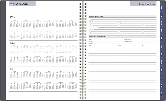 AT-A-GLANCE 2026 Planner, Weekly & Monthly, 8-1/2" x 11", Large, Spiral Bound, DayMinder, Gray (GC5450726)