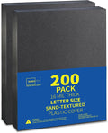 Binditek 16 Mil Sand-Textured Binding Covers, Letter Size, Black, 200 Pack | Plastic Binding Covers, 8.5" x 11", Subtle Matte Finish, Square Corners, Unpunched, Ideal for Business Reports and Proposals