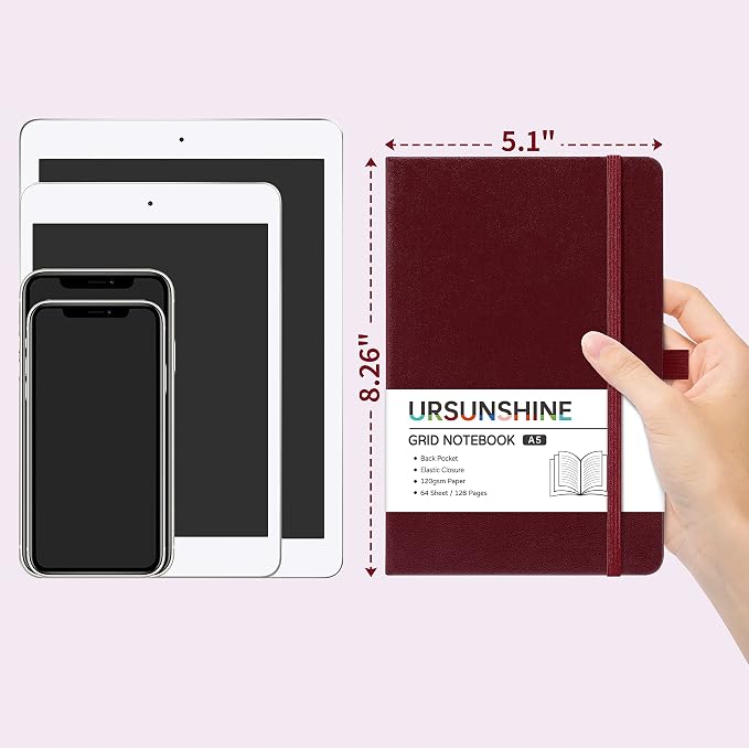 Graph Grid Paper Notebook/Journal - Classic Journal/Notebook, 5.3" x 8.26"