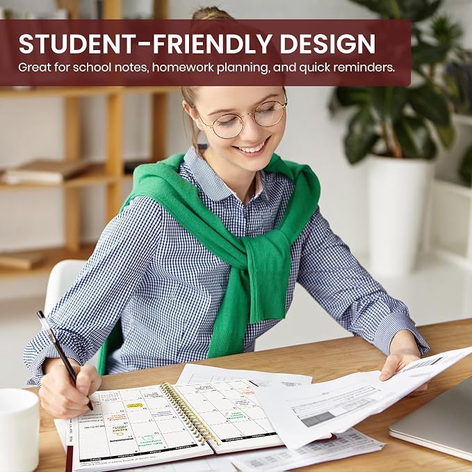 Taja Planner 2026-2027, 6.3" x 8.5" Calendar Planner, Jul 2026-Jun 2027 | A5 Hardcover Weekly & Monthly Academic Year Planner, Large Planning Agenda With Tabs, School & Office Supplies, Burgundy