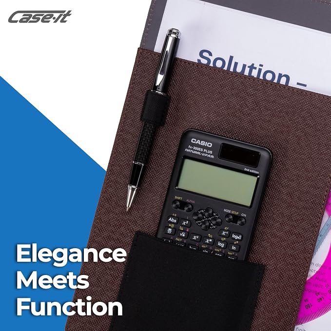 Case-it Business Padfolio | Letter Size | PAD-24 Brown | Strategist, Letter Size Writing Pad, Detailed Stitched Cover, School & Office