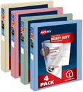 Avery Heavy-Duty View 3 Ring Binders, 1", 4 Assorted Pastel Binders | For Heavy School, Home and Office Use, DuraHinge Tear-Resistant Spine, DuraEdge Split-Resistant Sides, Interior Pockets