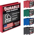 Samsill Durable 1 inch 3 Ring Binder, D Ring Binder, Customizable Clear View Cover, Basic Assortment, 12 Pack
