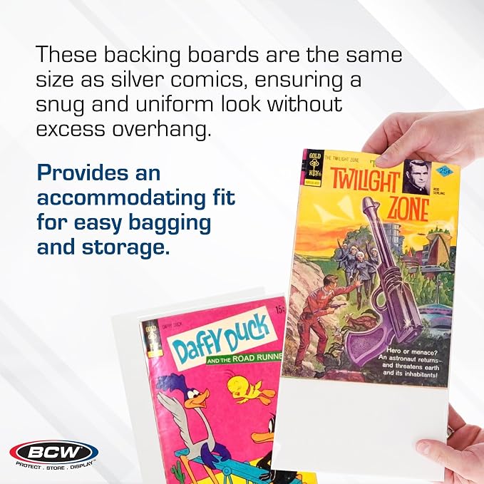 BCW Regular Comic Backing Boards | 100 Count Each | Acid-Free Storage Solution for Comic Collectors | Protection and Display for Comic Books