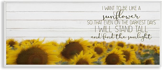 Sunflower Meadow Stand Tall, 10 x 24 Inch Framed Giclée Print | Stupell Industries · By Kim Allen · Ready to hang · Great for home or office · Made in USA