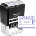 MaxMark Large Self-Inking Rubber Date Office Stamp with E-Mailed Phrase & Date - Blue Ink, 12-Year Band - Style 5