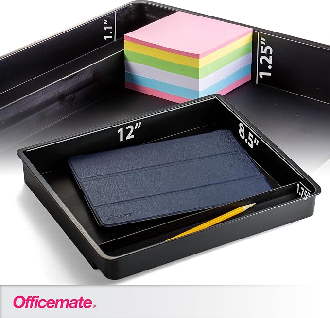 Officemate Large Self-Adhesive Under Desk Drawer, Black, 12.5" x 10.75" x 1.875" (22552)
