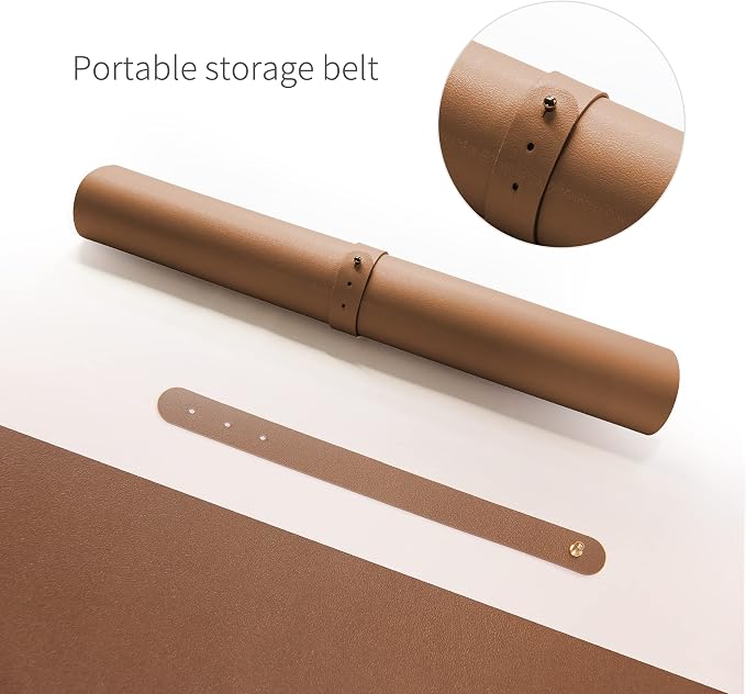 RENMTURE Dual-Sided Mouse Pad, Natural Cork & PU Leather Large Desk Pad for Office and Home Work, Desk Protector Non-Slip, Waterproof, Easy Clean (Brown, 23.6" x 13.7")