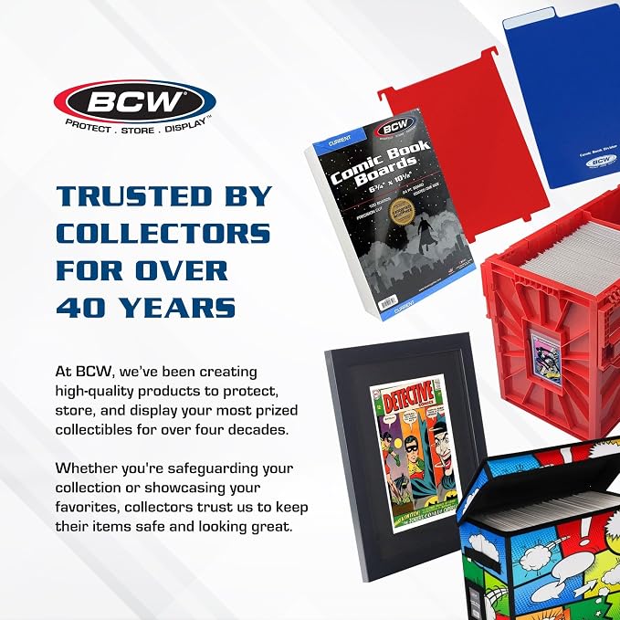 BCW Regular Comic Backing Boards | 100 Count Each | Acid-Free Storage Solution for Comic Collectors | Protection and Display for Comic Books