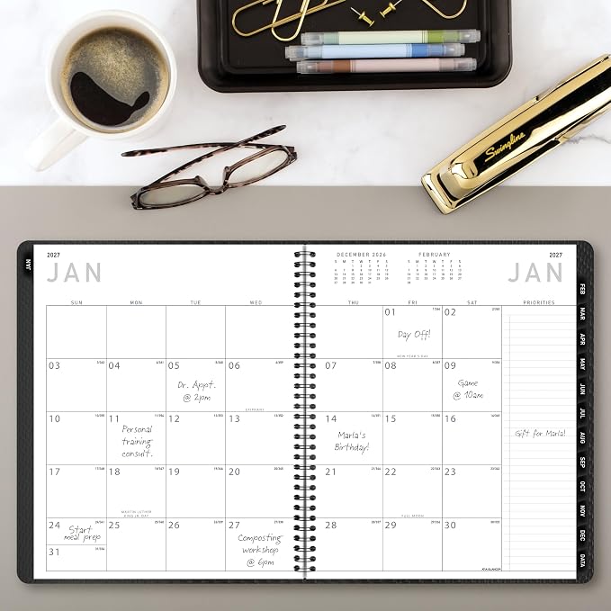 AT-A-GLANCE 2027 Planner, Monthly, 9" x 11", Contemporary, Charcoal (70260X4527)
