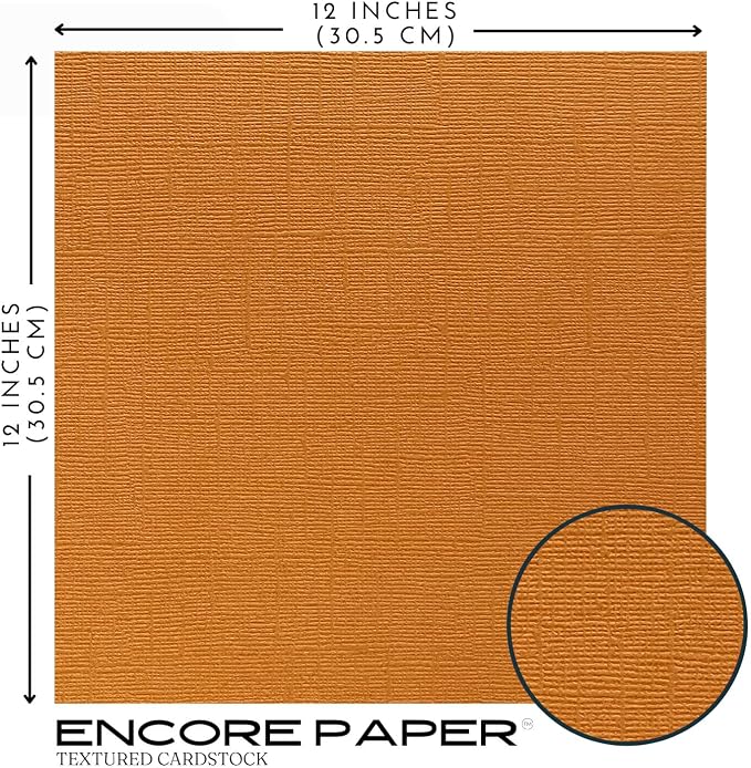 Apricot Jam—12x12 Textured Cardstock | 80lb Textured Orange Scrapbook Paper | Premium Cardstock for Cricut Cutting | 25 Sheets