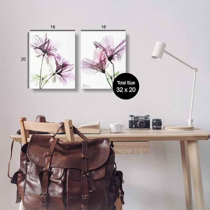Stupell Industries 'Purple Flower Bloom Design', 2pc Canvas Art Set 2, 16 x 20 Inches, Easy to Hang and Sturdy, Made in USA, by Albert Koetsier | Stupell Industries | 16 x 20 Inches, Easy to Hang and Sturdy, Made in USA, by Albert Koetsier