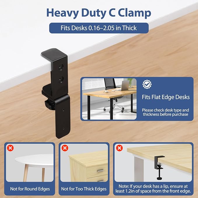 360 Rotating Under Desk Drawer Organizer with Cup Holder Clamp On Desk Drawer No Drilling Swivel Desk Tray Anti-Slip Small Pencil Drawer Under Desk Storage Easy Install for Home Office