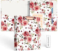 EYROZILL 3 Ring Binder 1 Inch for Letter-Size 8.5" x 11" Paper with 5-Tab Dividers, Cute Three Ring Binder Folders with Profile Clipboard for Women School Office Supplies, Rose