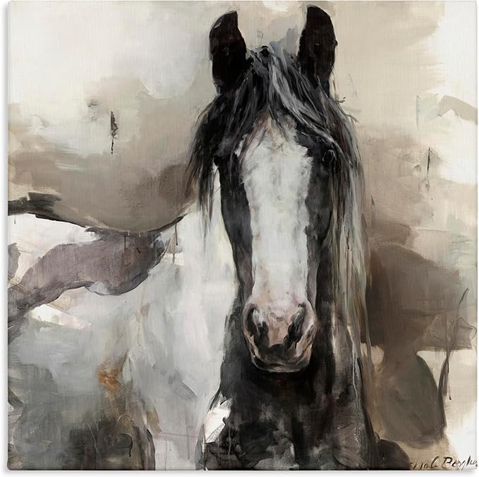 Stupell Industries Grey Beige Horse Abstract, 30 x 30 Inch Canvas Wall Art | Stupell Industries · By Marilyn Hageman · Ready to hang once unboxed · Great for living room or office · Made in USA