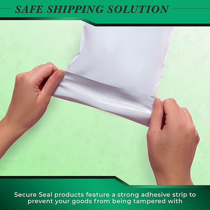 2000 Pack Secure Seal White Poly Mailers - 10x13 Safe Shipping Bags - E-Commerce Self Sealing 2 Mil Poly Envelopes